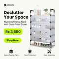 Aluminium Shoe Rack with Dust-Proof Cover