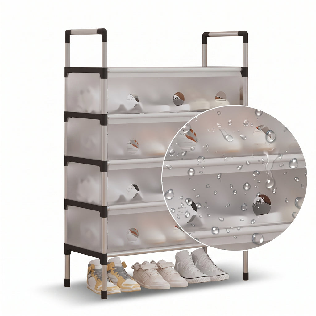 Aluminium Shoe Rack with Dust-Proof Cover