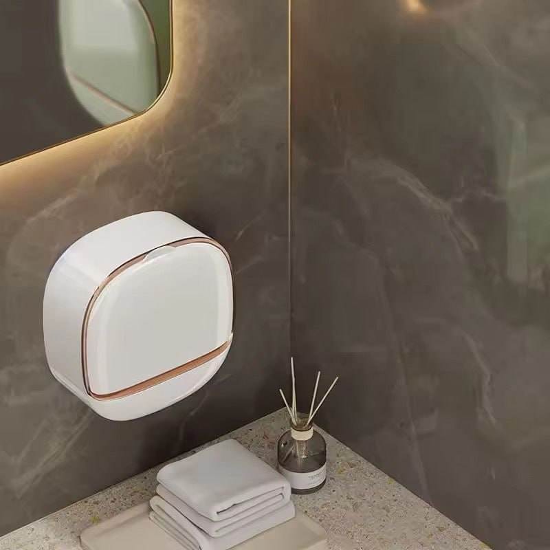 Soap Dish White & Mint Green Adhesive / No-Drill Wall-Mounted Soap Dish Holder, Plastic Shower Bathtub Soap Box with Adhesive Backing (No Screws) - Space-Saving Rectangular Bathroom Sink / Shower Unit, Easy Installation, for bathtub, Shower Walls