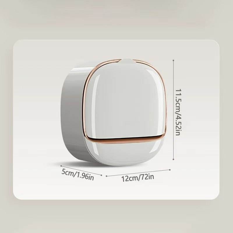 Soap Dish White & Mint Green Adhesive / No-Drill Wall-Mounted Soap Dish Holder, Plastic Shower Bathtub Soap Box with Adhesive Backing (No Screws) - Space-Saving Rectangular Bathroom Sink / Shower Unit, Easy Installation, for bathtub, Shower Walls