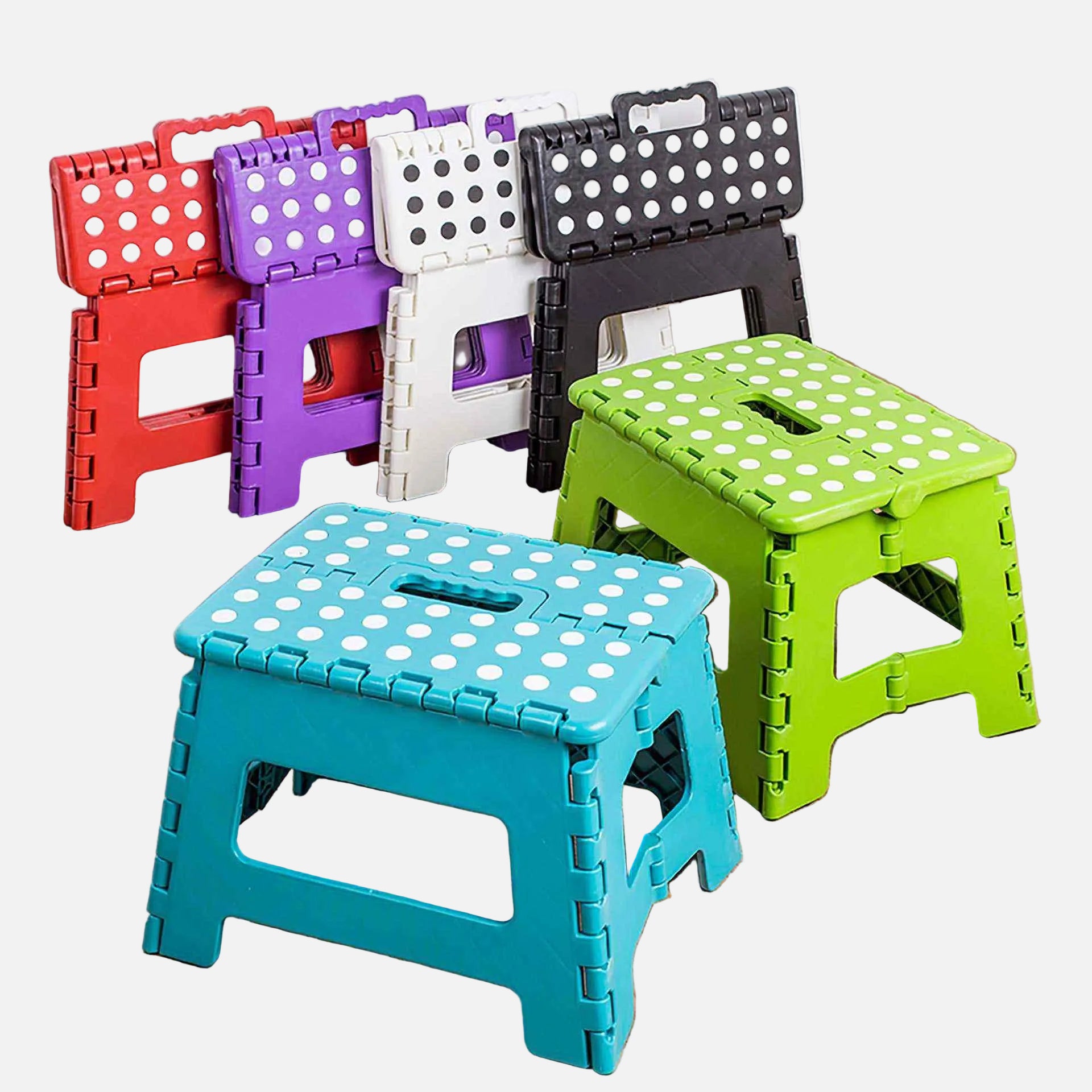 New Premium Quality Folding Stool Multipurpose Use Outdoor Stool Portable Folding Chair Lightweight Step Holding Stool for Camping, Train, Outdoor, Garden, Home, Plastic Flodable Stool for Kids and Adults Useful Tool Accessories.
