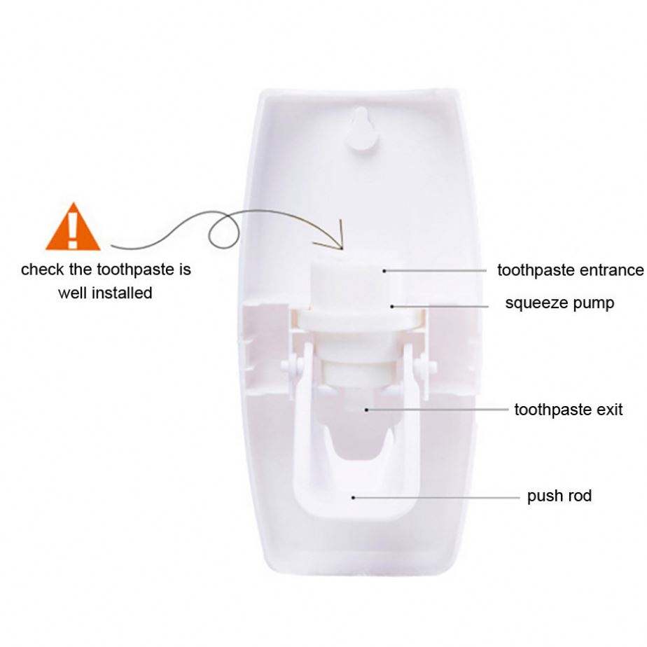 Set of Toothpaste Dispenser & Toothbrush Holder - White Automatic Toothpaste Dispenser and Toothbrush Holder Set Wall Mounted Toothpaste Dispenser with 5 Toothbrush Holder Set Toothpaste Squeezing Machine Toothpaste Dispenser Tooth brush Holder set